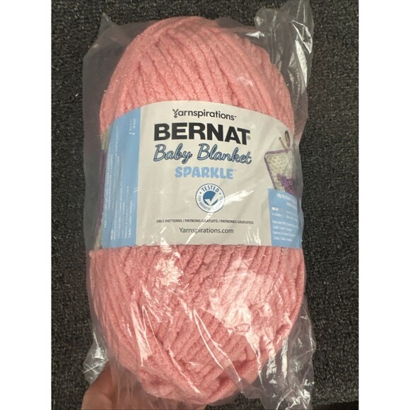 Bernat Baby Blanket Sparkle Yarn-Rose Glow Dye Lot 36 10.5oz 300g - Picture 3 of 6